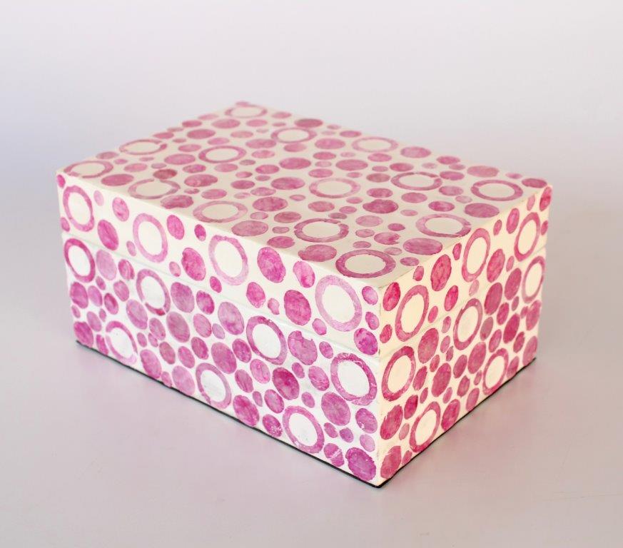 Pink Circle Capiz Box